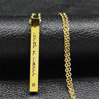 Necklace with Mezuzah protection pendant and Hebrew letters, Jewish, gold