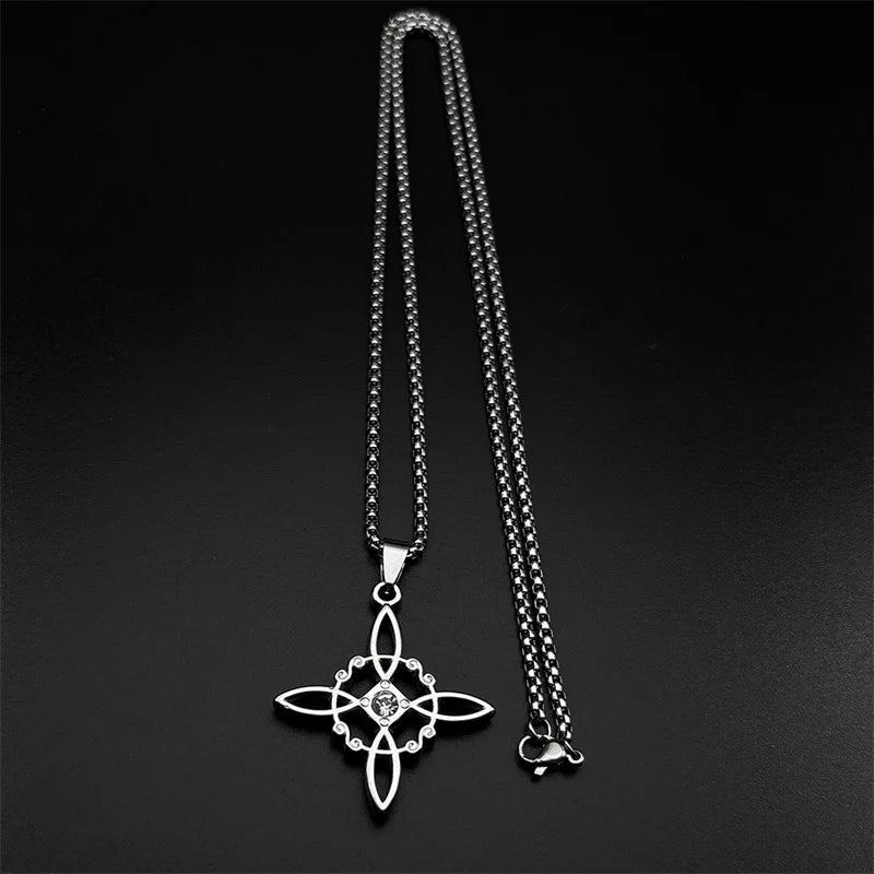 Necklace with Witch's Knot Protective Pendant