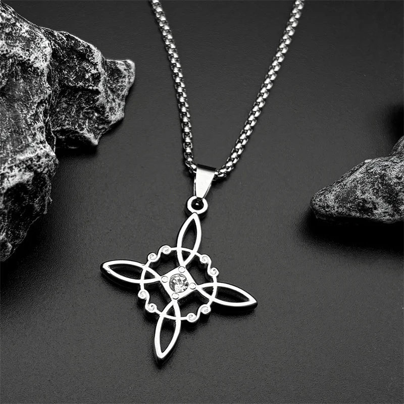 Necklace with Witch's Knot Protective Pendant
