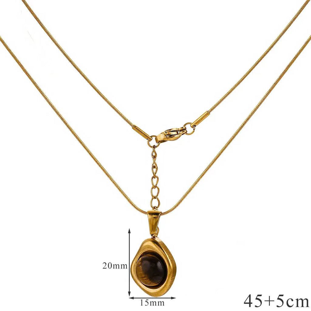 Necklace with Tiger Eye Protection Pendant for Women B