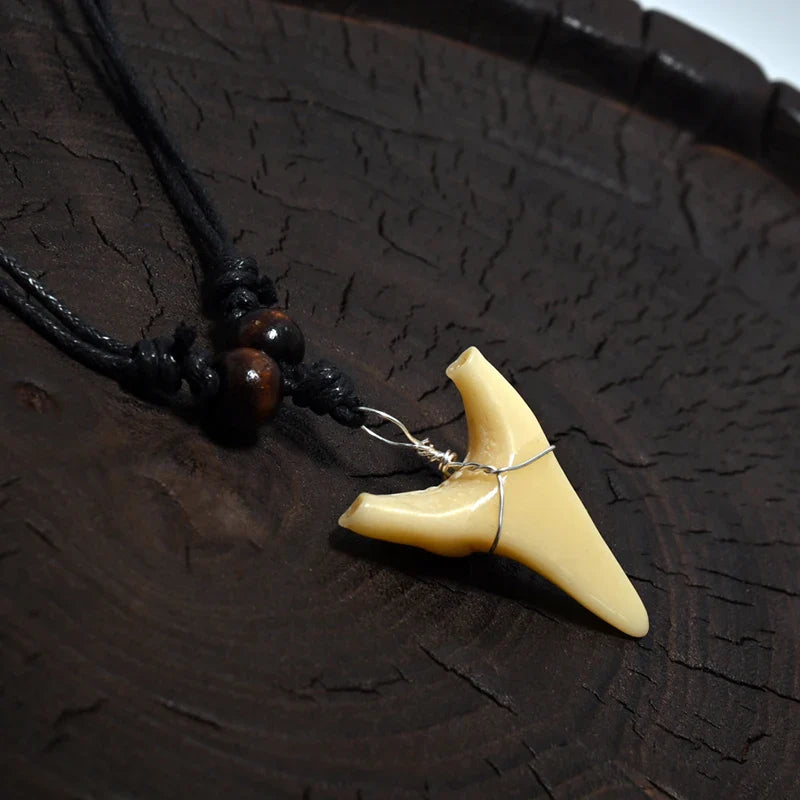 Necklace with Tribal Style Shark Tooth Pendant