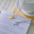 Necklace with pendant of the Jewish identity symbol Menorah