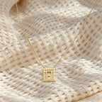Necklace with pendant of the sacred temple of Jerusalem "The Beit Hamikdash" in gold-tone