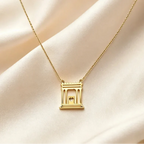 Necklace with pendant of the sacred temple of Jerusalem "The Beit Hamikdash" in gold-tone