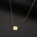 Necklace with Gold Lucky Clover Leaf Pendant
