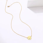 Necklace with Gold Lucky Clover Leaf Pendant