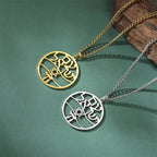 Necklace with Hebrew letter pendant, Chai and the Star of David Jewish symbols gold