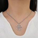 Necklace with Hebrew letter pendant, Chai and the Star of David Jewish symbols silver