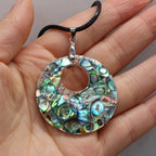 Leather Necklace with Mother-of-Pearl Shell Pendant