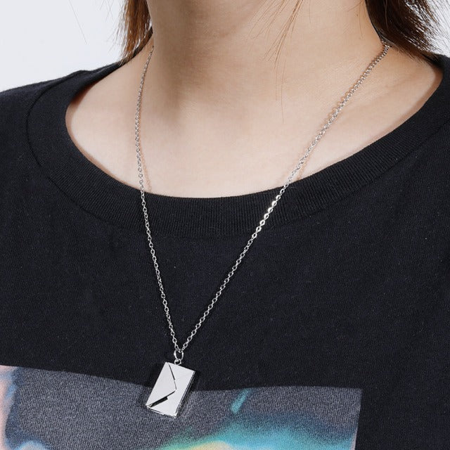 Necklace with Silver Envelope Pendant
