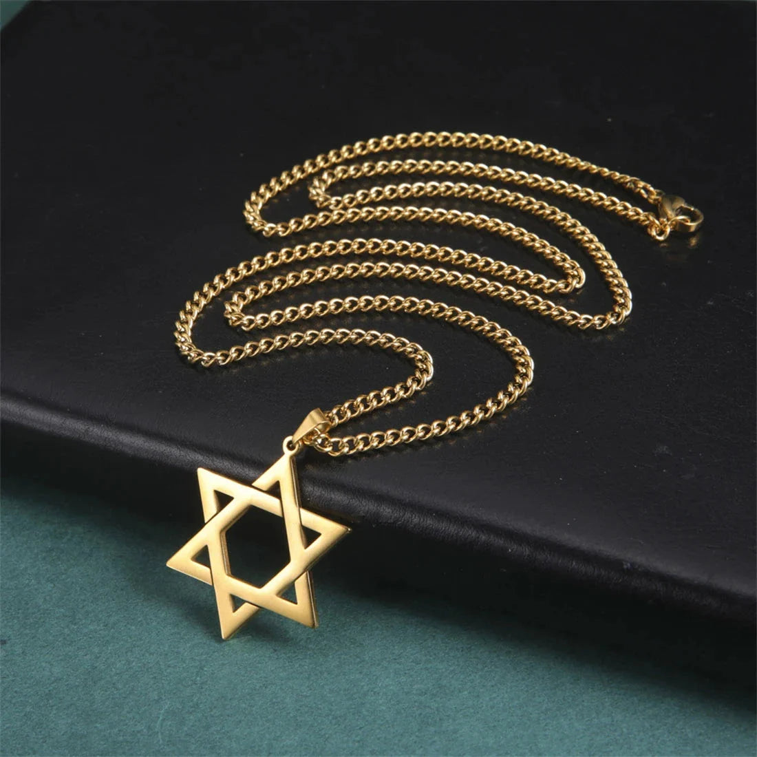 Necklace with Gold Star of David Pendant