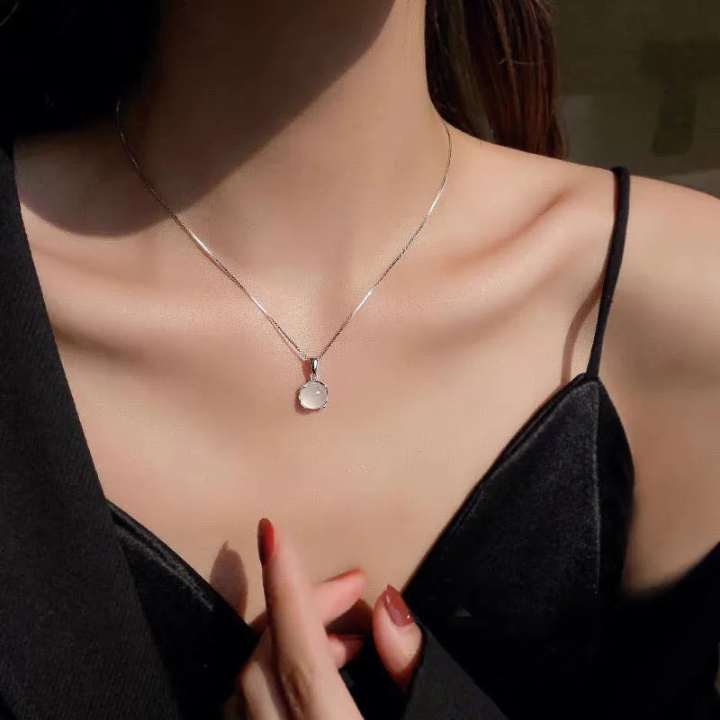 Necklace with Moonstone Fertility Pendant for Women