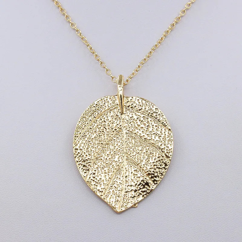 Necklace with Autumn Leaf Pendant