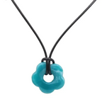 Necklace with Romantic Style Flower Pendant dark blue
