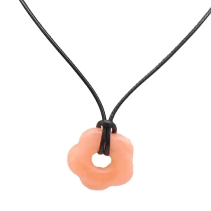 Necklace with Romantic Style Flower Pendant orange