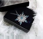 Necklace with Blue Zircon Snowflake Pendant