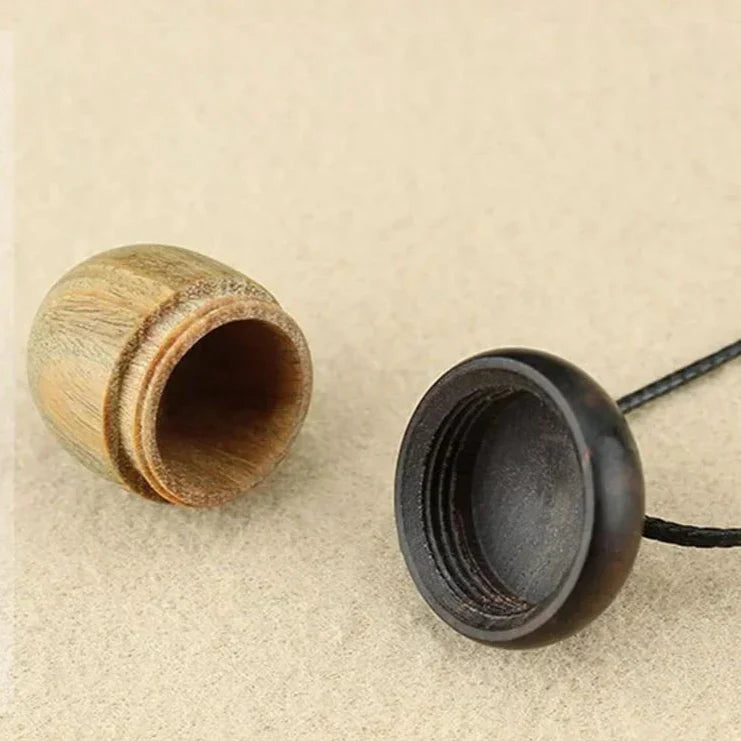 Necklace with Wood Acorn Pendant