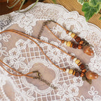Necklace with Autumn Wooden Tassel Pendant