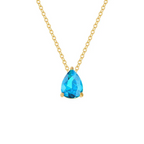 Necklace with Water Drop Pendant in Zircon Birthstone