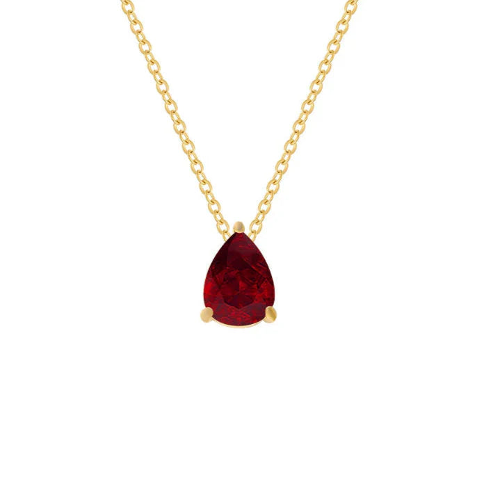 Necklace with Water Drop Pendant in Zircon Birthstone
