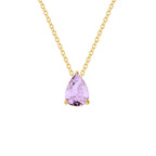 Necklace with Water Drop Pendant in Zircon Birthstone