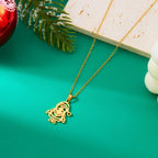 Necklace with Winter Father Christmas Pendant gold