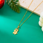 Necklace with Winter Snowman Pendant gold