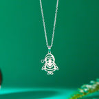 Necklace with Winter Father Christmas Pendant silver