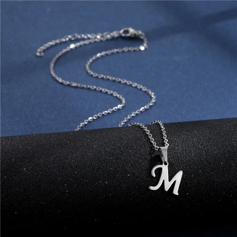Personalized necklace with initial pendant m