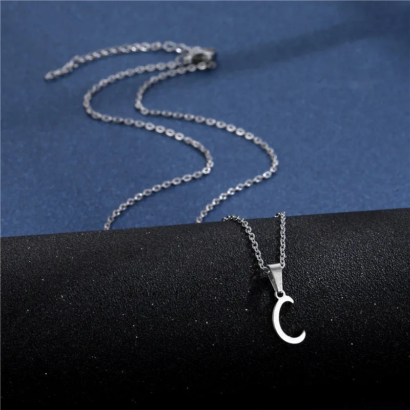 Personalized necklace with initial pendant c