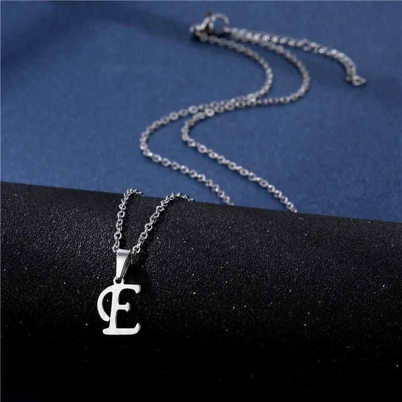 Personalized necklace with initial pendant e