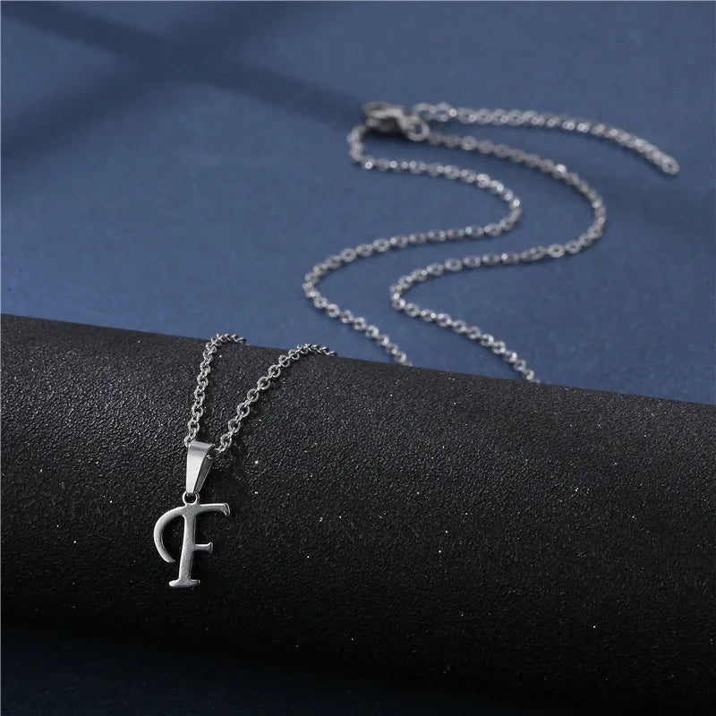 Personalized necklace with initial pendant f