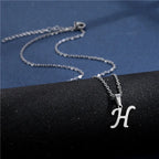 Personalized necklace with initial pendant h