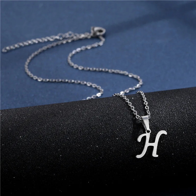 Personalized necklace with initial pendant h