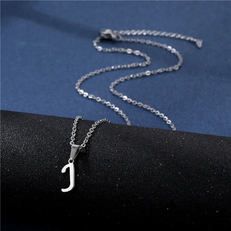 Personalized necklace with initial pendant j