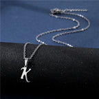Personalized necklace with initial pendant k