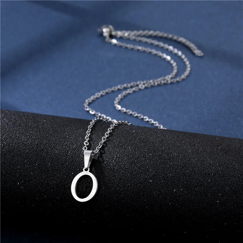 Personalized necklace with initial pendant o