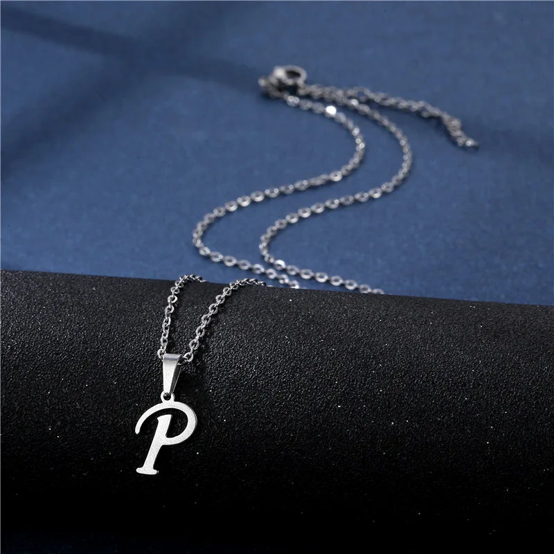 Personalized necklace with initial pendant p