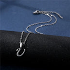 Personalized necklace with initial pendant u