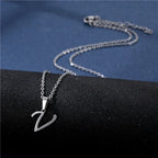 Personalized necklace with initial pendant v