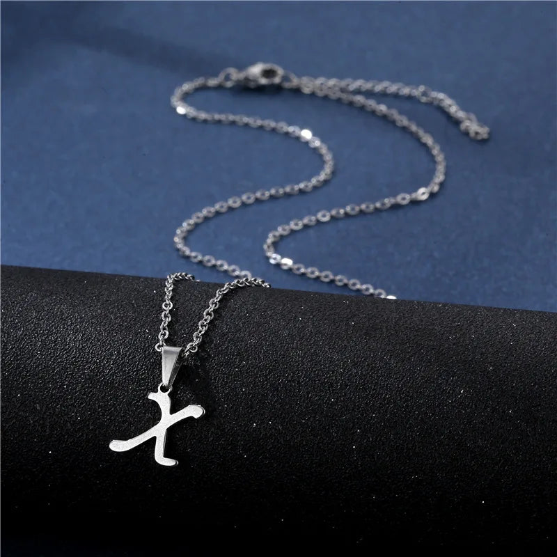 Personalized necklace with initial pendant x