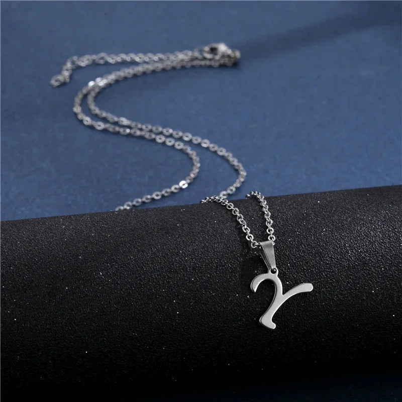 Personalized necklace with initial pendant y