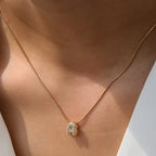 Rhinestone initial pendant necklace a