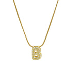 Rhinestone initial pendant necklace b