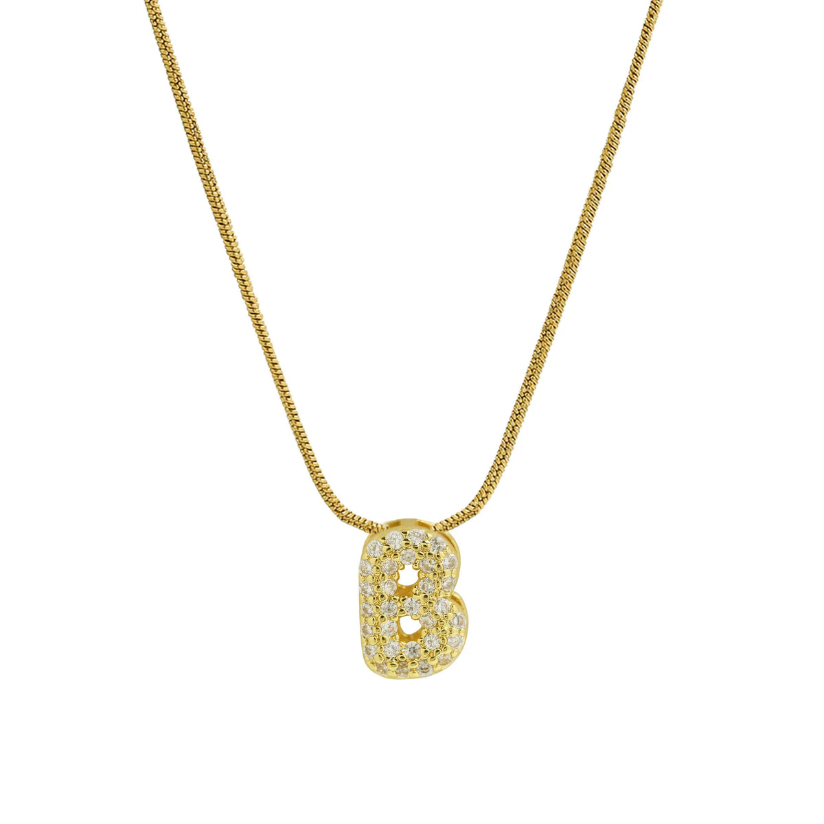 Rhinestone initial pendant necklace b