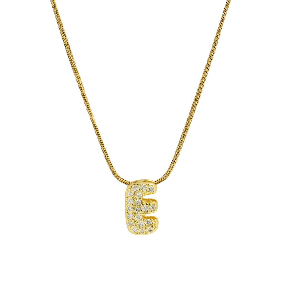 Rhinestone initial pendant necklace e