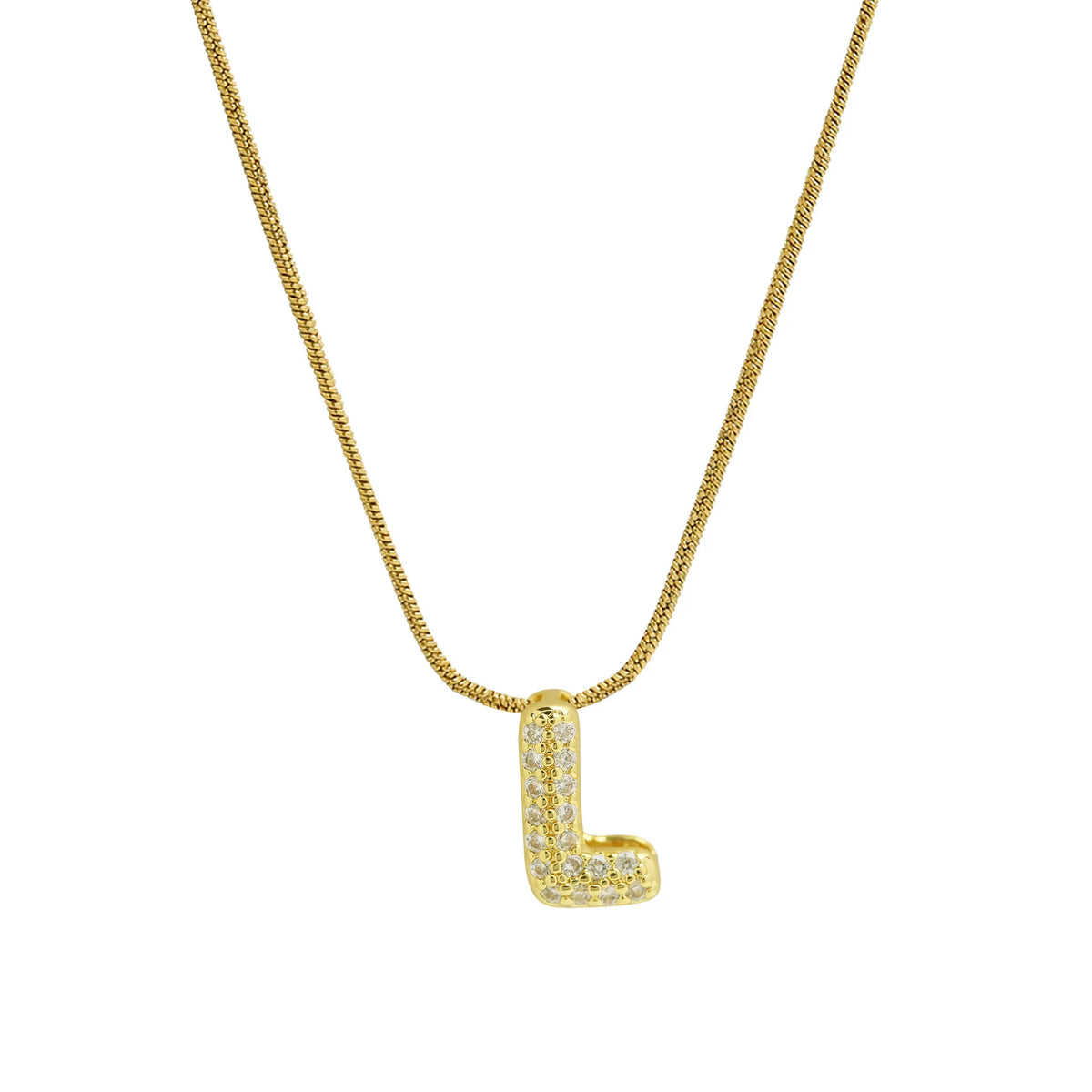 Rhinestone initial pendant necklace l