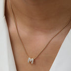 Rhinestone initial pendant necklace m