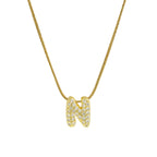 Rhinestone initial pendant necklace n