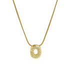 Rhinestone initial pendant necklace o